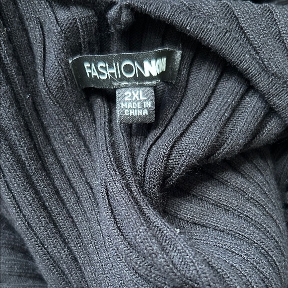 Fashion Nova Kallan Black Ribbed Knit Long Sleeve Dress - Picture 5 of 5